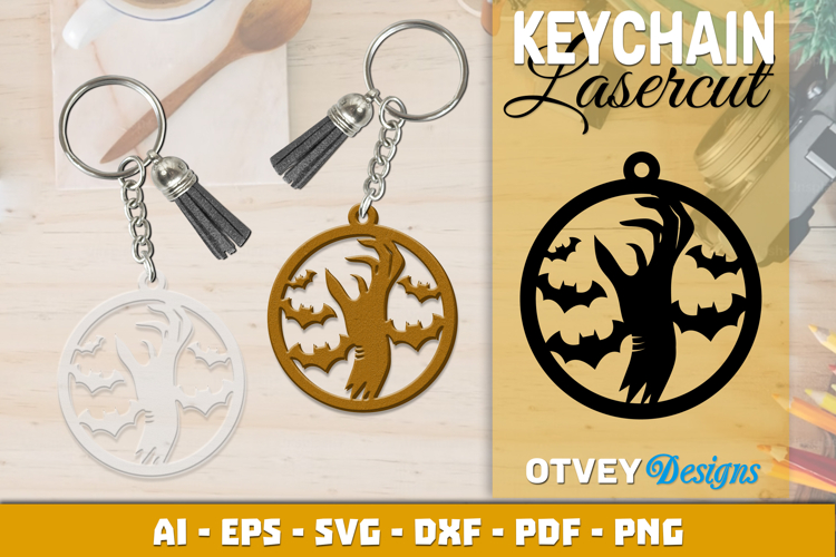 Halloween Keychain Lasercut | Halloween Jewelry Template
