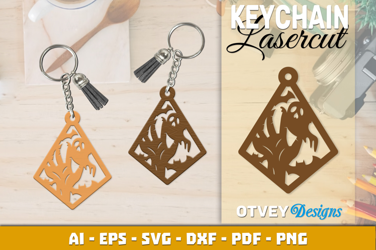 Halloween Keychain Lasercut | Halloween Jewelry Template