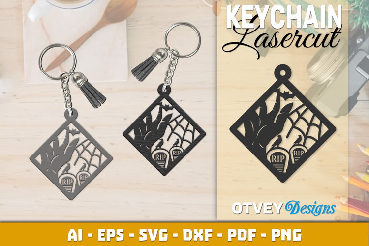Halloween Keychain Lasercut | Halloween Jewelry Template