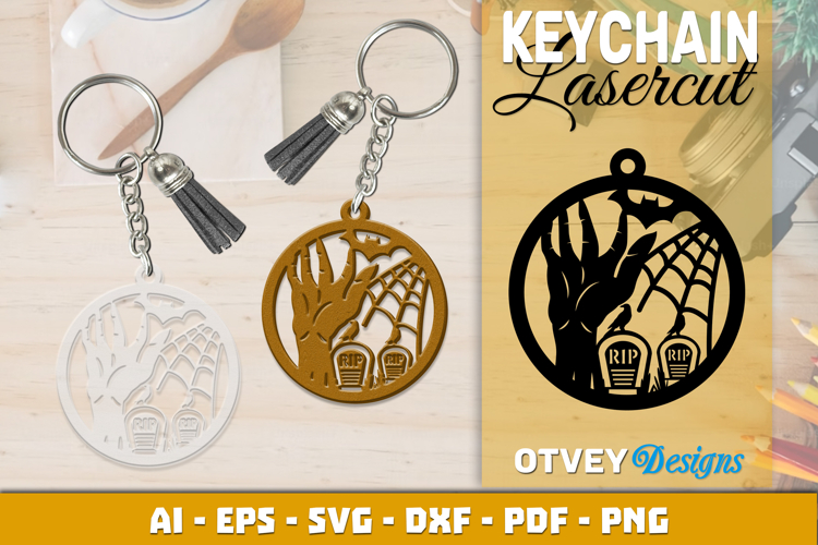 Halloween Keychain Lasercut | Halloween Jewelry Template
