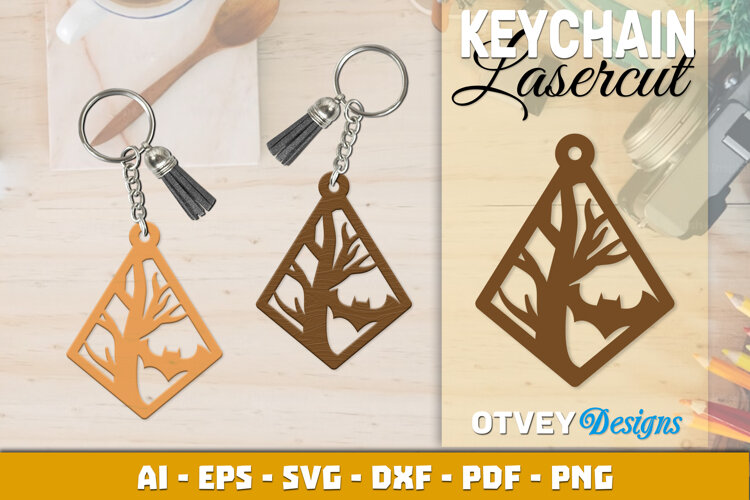 Halloween Keychain Lasercut | Halloween Jewelry Template example image 1