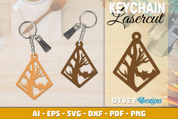 Halloween Keychain Lasercut | Halloween Jewelry Template
