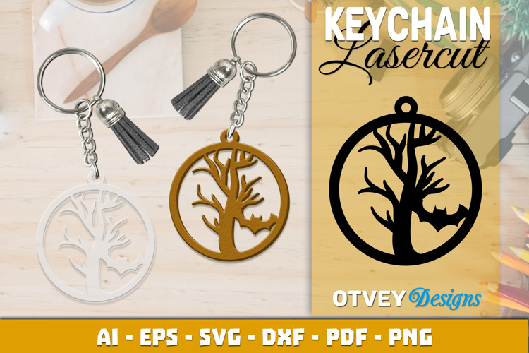 Halloween Keychain Lasercut | Halloween Jewelry Template