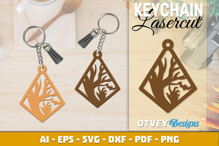 Halloween Keychain Lasercut | Halloween Jewelry Template