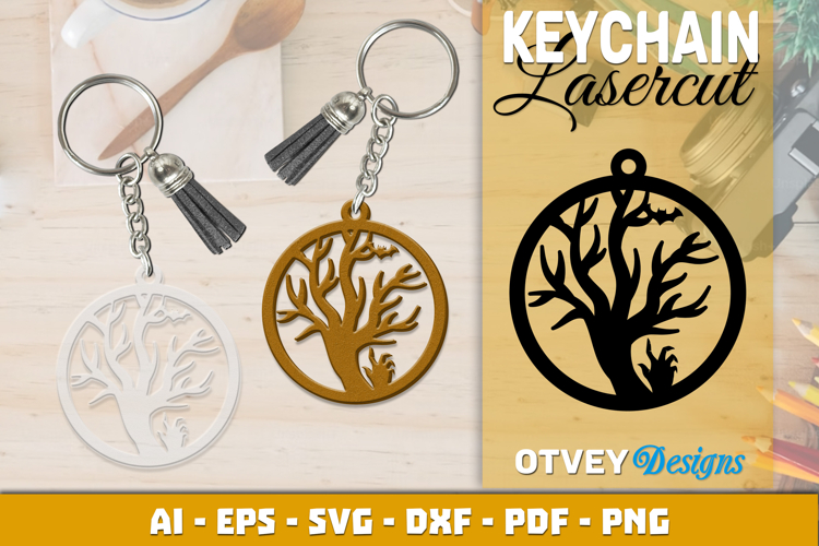 Halloween Keychain Lasercut | Halloween Jewelry Template