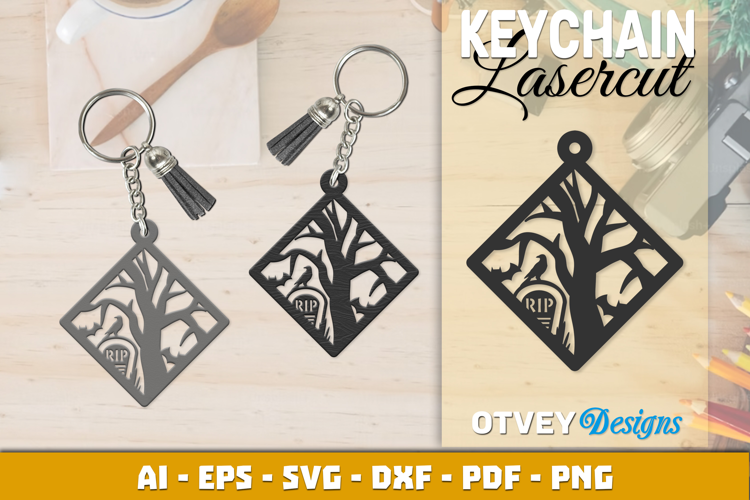 Halloween Keychain Lasercut | Halloween Jewelry Template