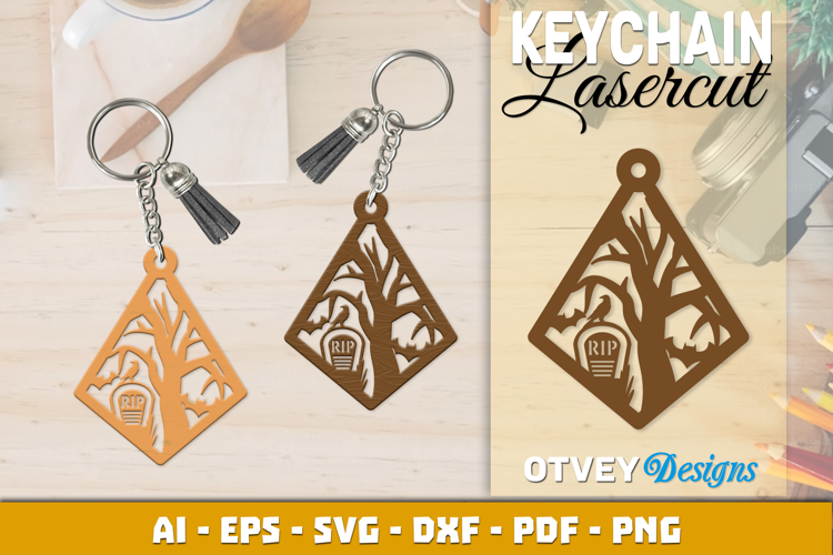 Halloween Keychain Lasercut | Halloween Jewelry Template