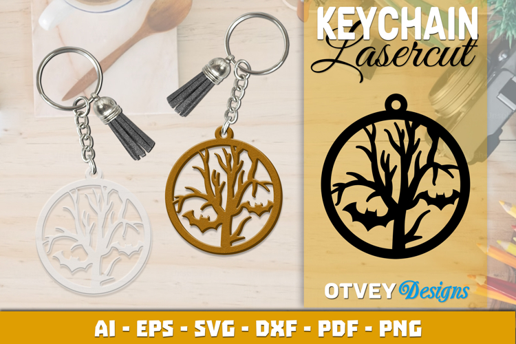 Halloween Keychain Lasercut | Halloween Jewelry Template