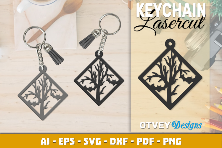Halloween Keychain Lasercut | Halloween Jewelry Template