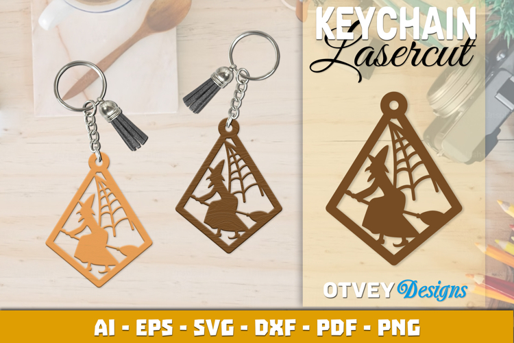Halloween Keychain Lasercut | Halloween Jewelry Template