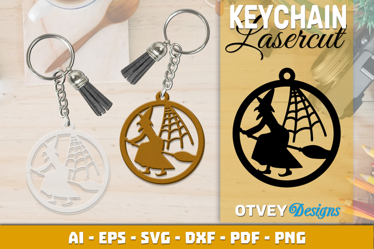 Halloween Keychain Lasercut | Halloween Jewelry Template