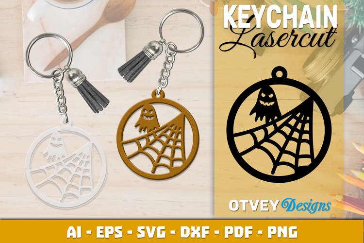 Halloween Keychain Lasercut | Halloween Jewelry Template