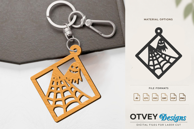 Halloween Keychain Lasercut | Halloween Jewelry Template
