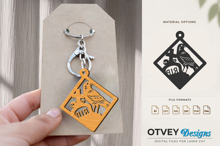 Halloween Keychain Lasercut | Halloween Jewelry Template