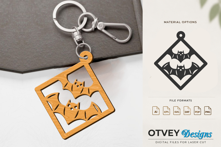 Halloween Keychain Lasercut | Halloween Jewelry Template