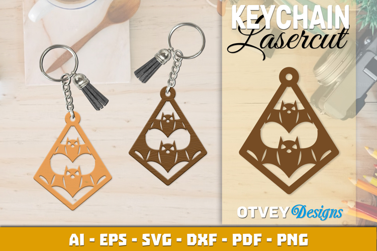 Halloween Keychain Lasercut | Halloween Jewelry Template