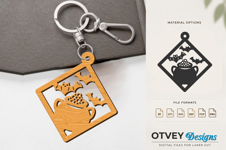 Halloween Keychain Lasercut | Halloween Jewelry Template