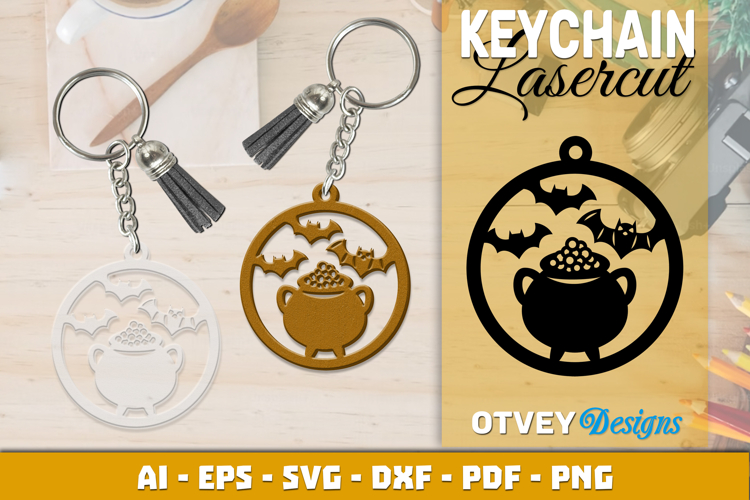 Halloween Keychain Lasercut | Halloween Jewelry Template