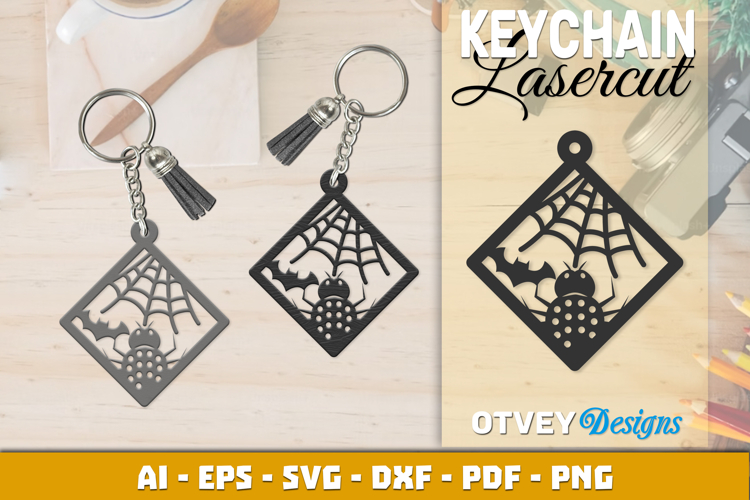 Halloween Keychain Lasercut | Halloween Jewelry Template