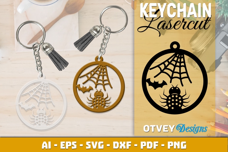 Halloween Keychain Lasercut | Halloween Jewelry Template