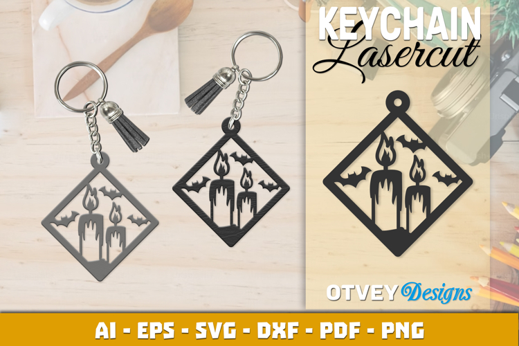 Halloween Keychain Lasercut | Halloween Jewelry Template
