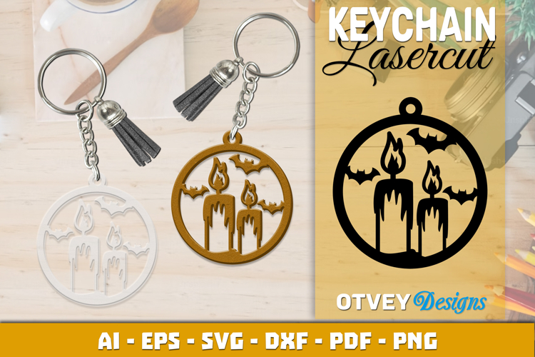 Halloween Keychain Lasercut | Halloween Jewelry Template