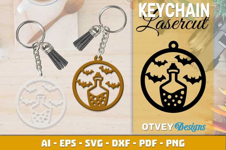 Halloween Keychain Lasercut | Halloween Jewelry Template