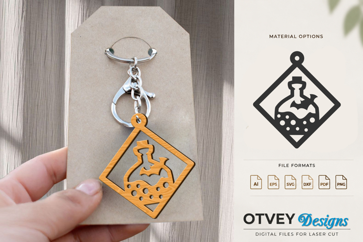 Halloween Keychain Lasercut | Halloween Jewelry Template