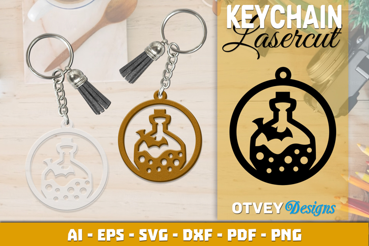 Halloween Keychain Lasercut | Halloween Jewelry Template