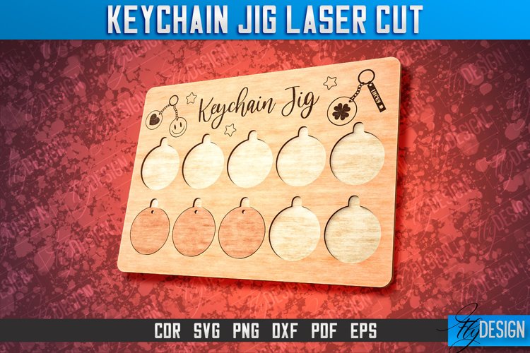 Keychain Jig Laser Cut SVG|Keychain Engraver File|Glowforge