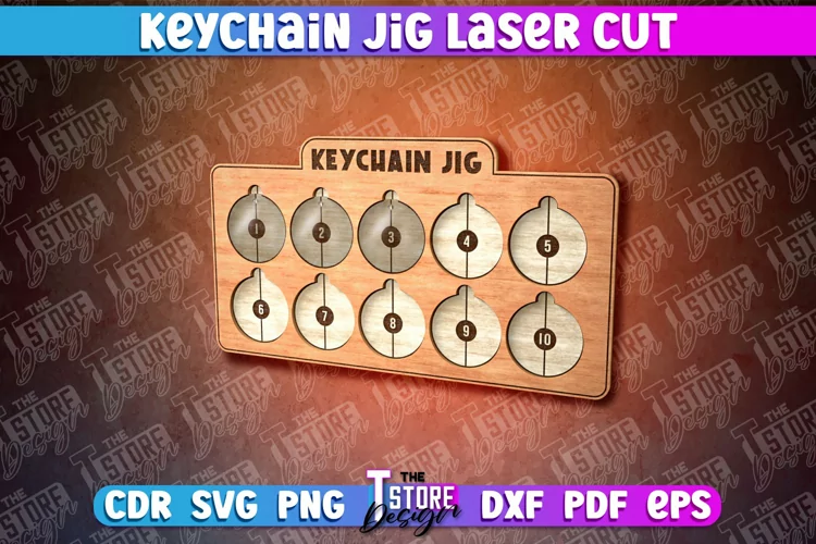 Keychain Jig Laser Cut SVG|Keychain Engraver File|Glowforge