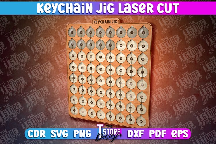 Keychain Jig Laser Cut SVG|Keychain Engraver File|Glowforge example image 1