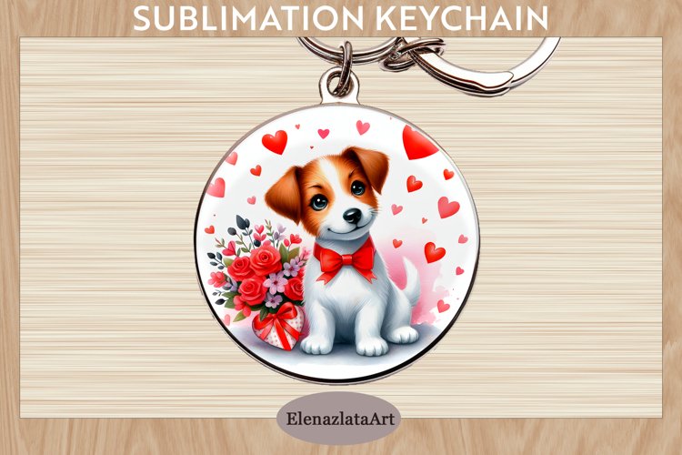 Keychain. Cute dog. Keychain Sublimation.