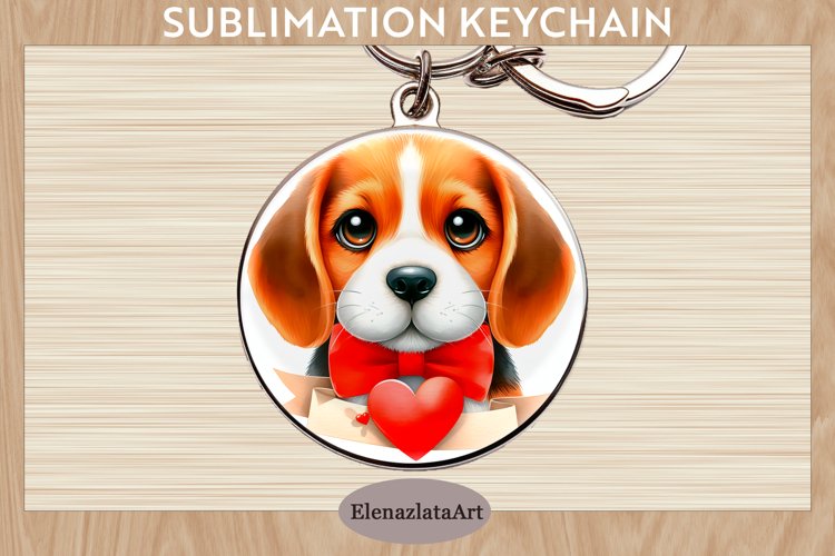 Keychain. beagle dog. Keychain Sublimation.