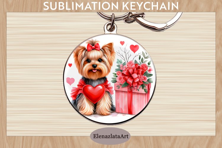 Keychain. Cute dog. Keychain Sublimation. example image 1