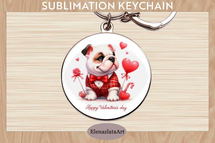 Keychain. Bull Terrier dog. Keychain Sublimation.