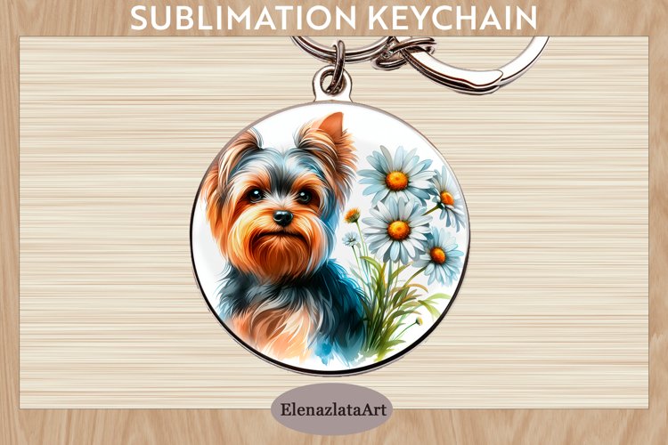 Keychain. Cute dog. Keychain Sublimation. example image 1