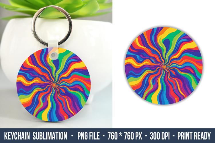 Colorful Psychedelic keychain | Keychain Sublimation