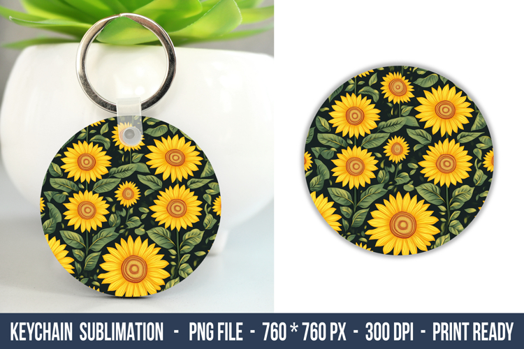 Sunflower Pattern keychain | Keychain Sublimation
