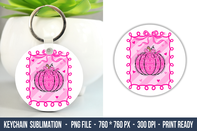 Breast Cancer coquette Keychain | Keychain Sublimation