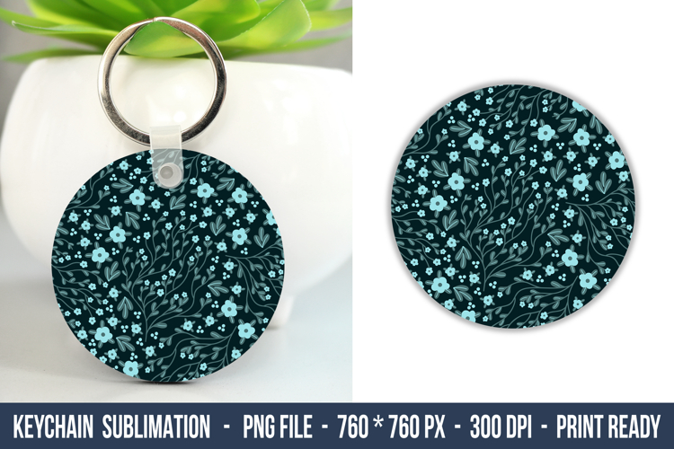 Disty Floral Keychain | Keychain Sublimation