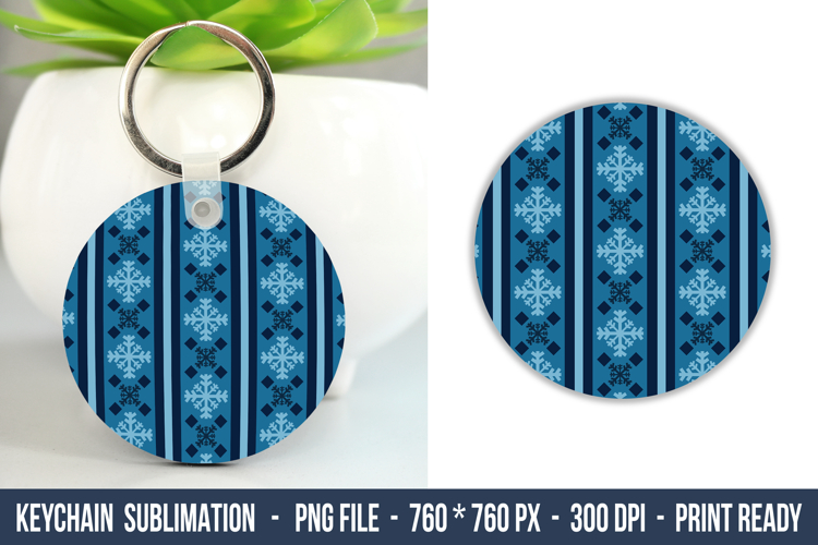 Snowflake Pattern Keychain | Keychain Sublimation