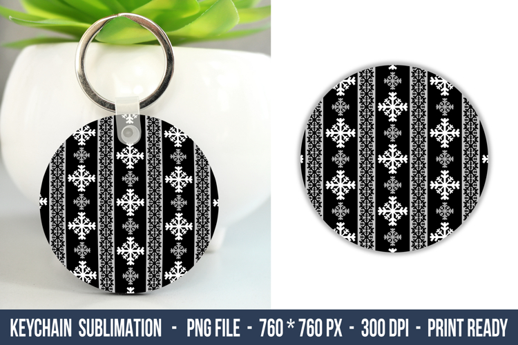 Snowflake Pattern Keychain | Keychain Sublimation