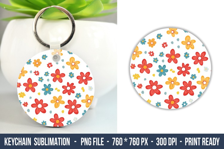 Cute Flower keychain | Keychain Sublimation