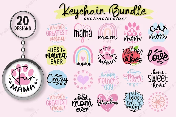 keychain SVG Bundle, Key Ring svg, brush stroke svg