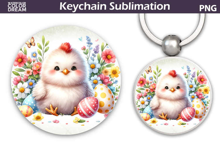Chicken Easter Keychain | Easter Key Keychain