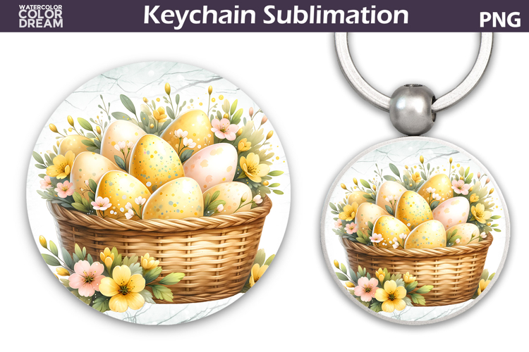 Easter Basket Eggs Keychain | Easter Key Keychain