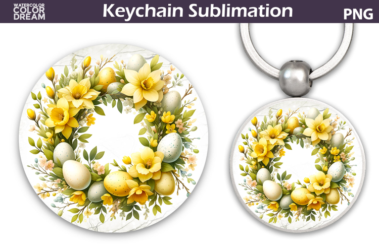 Easter Wreath Eggs Keychain | Easter Key Keychain