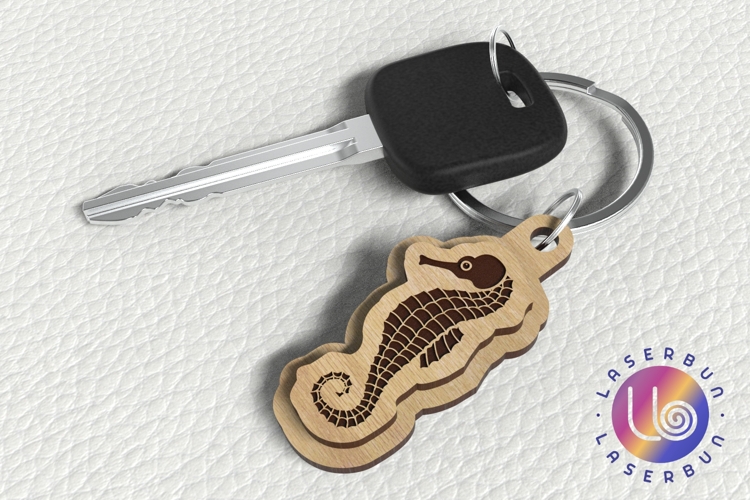 Seahorse Keychain SVG - Engraving Cut File
