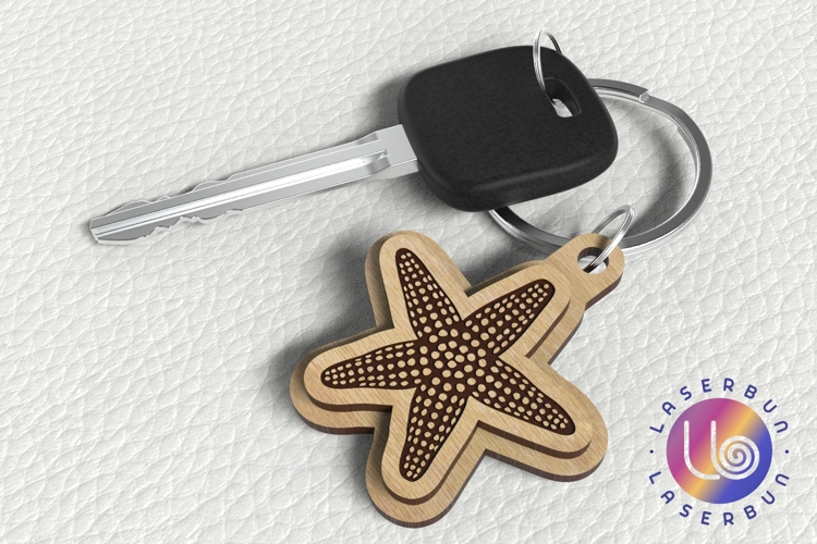 Starfish Keychain SVG - Ocean Engraving File